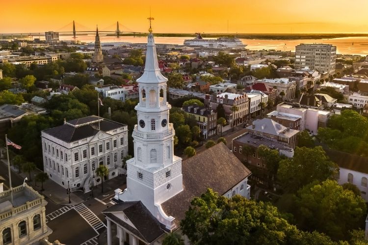 charleston view of city from the sky