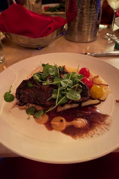 Main course fillet mignon served at Be our guest Disney world