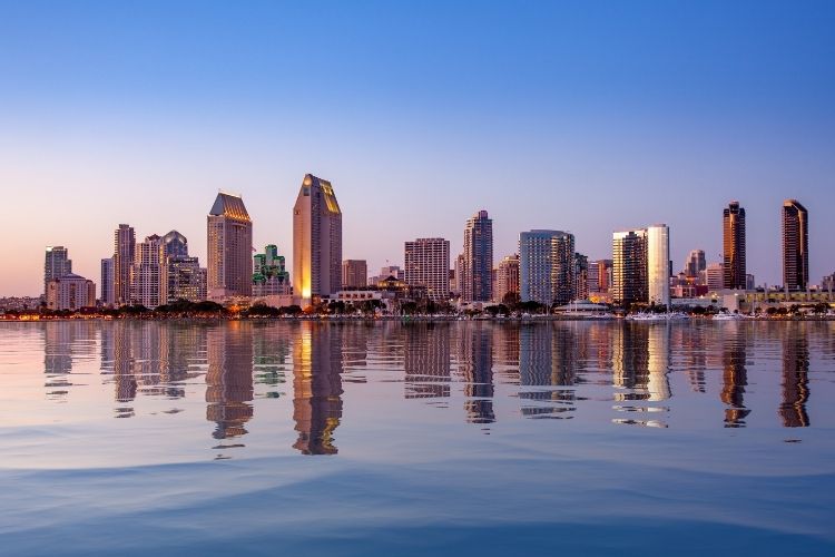 san diego water view of city