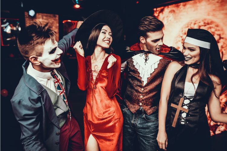 BEst halloween cities in the USA have themed halloween events like this halloween party with young adults