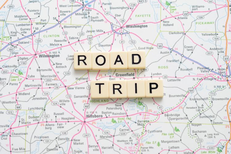 map that says road trip
