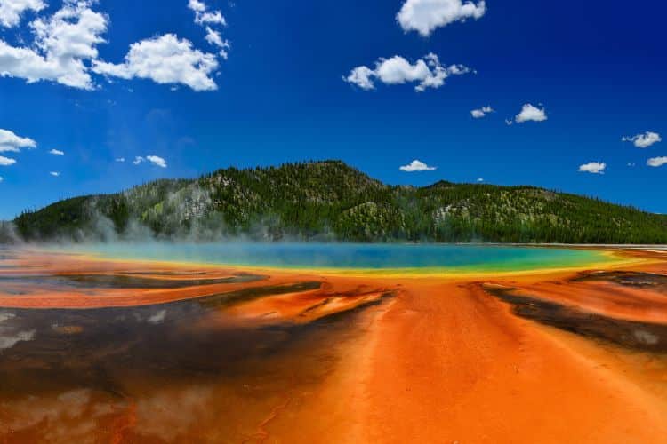 prism springs of yellowstone national park a popular road trip from seattle