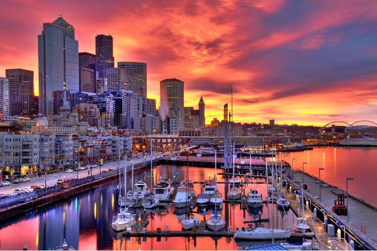 seattle during sunset