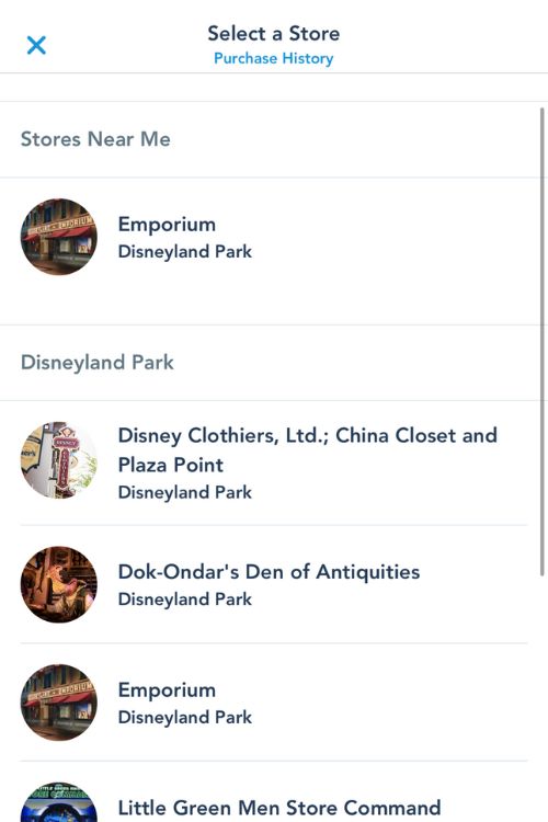 Disneyland mobile checkout store list