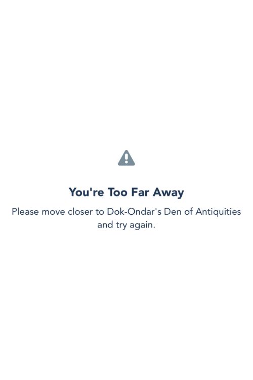 Disneyland mobile app error saying your'e too far away