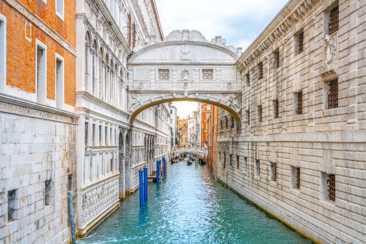 popular view of bridge of sighs in venice italy