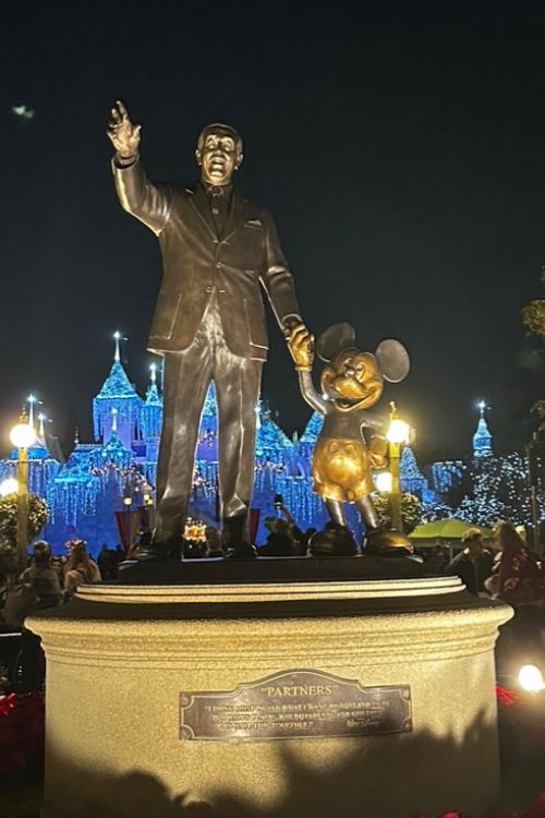 Walt Disney and Mickey Mouse Statue at Disneyland