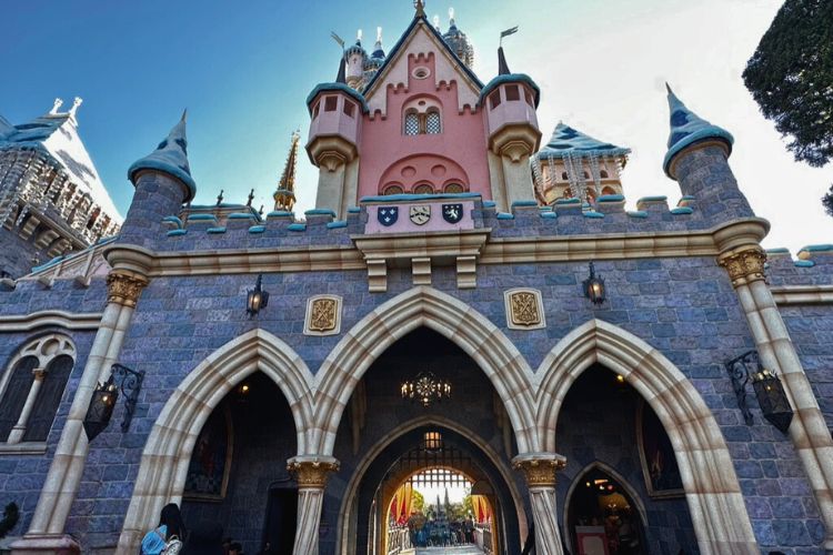 Disneyland castle fantasyland view