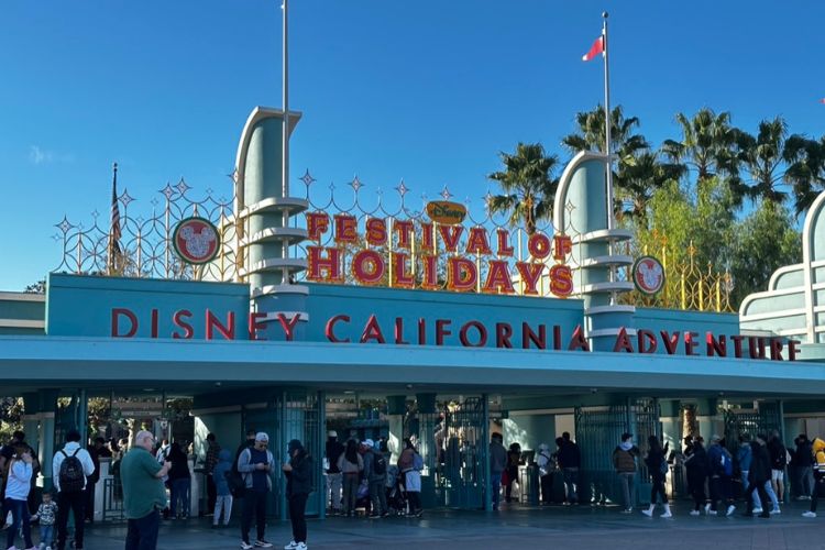 Disney California Adventure park Festival of holidays entrance sign
