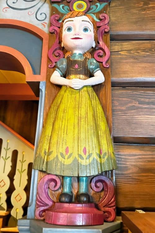 A carved out of wood, Princess Anna as a kid.
