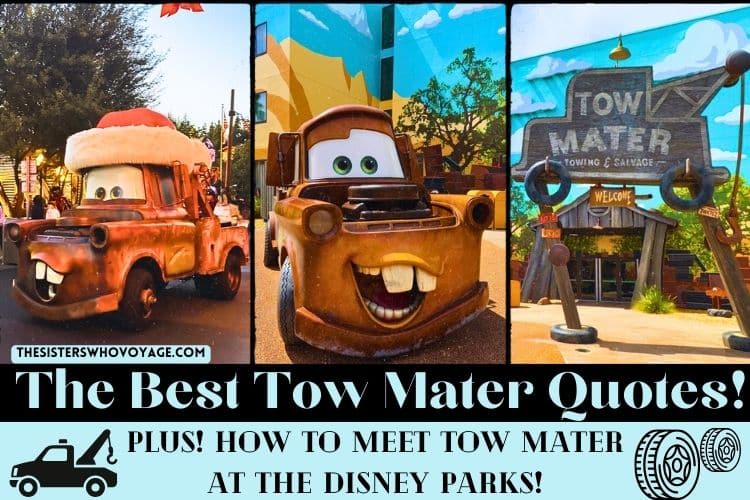 Tow Mater at Disneyland and Tow Mater at Disney World Resort