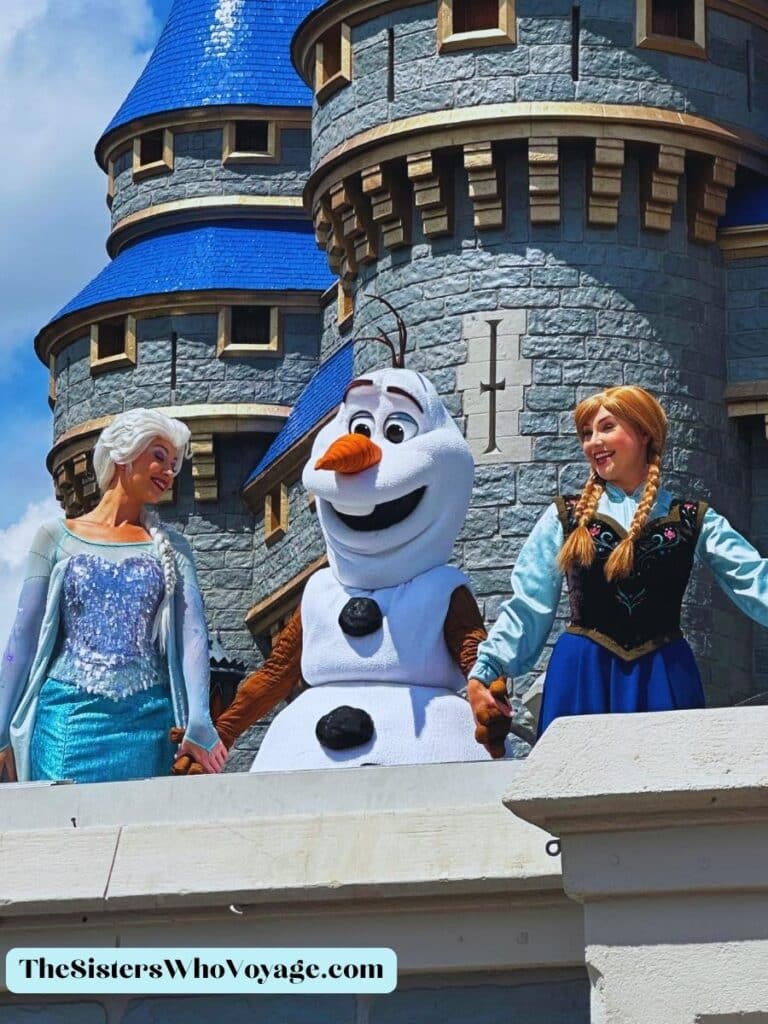 Elsa, Olaf, and Anna